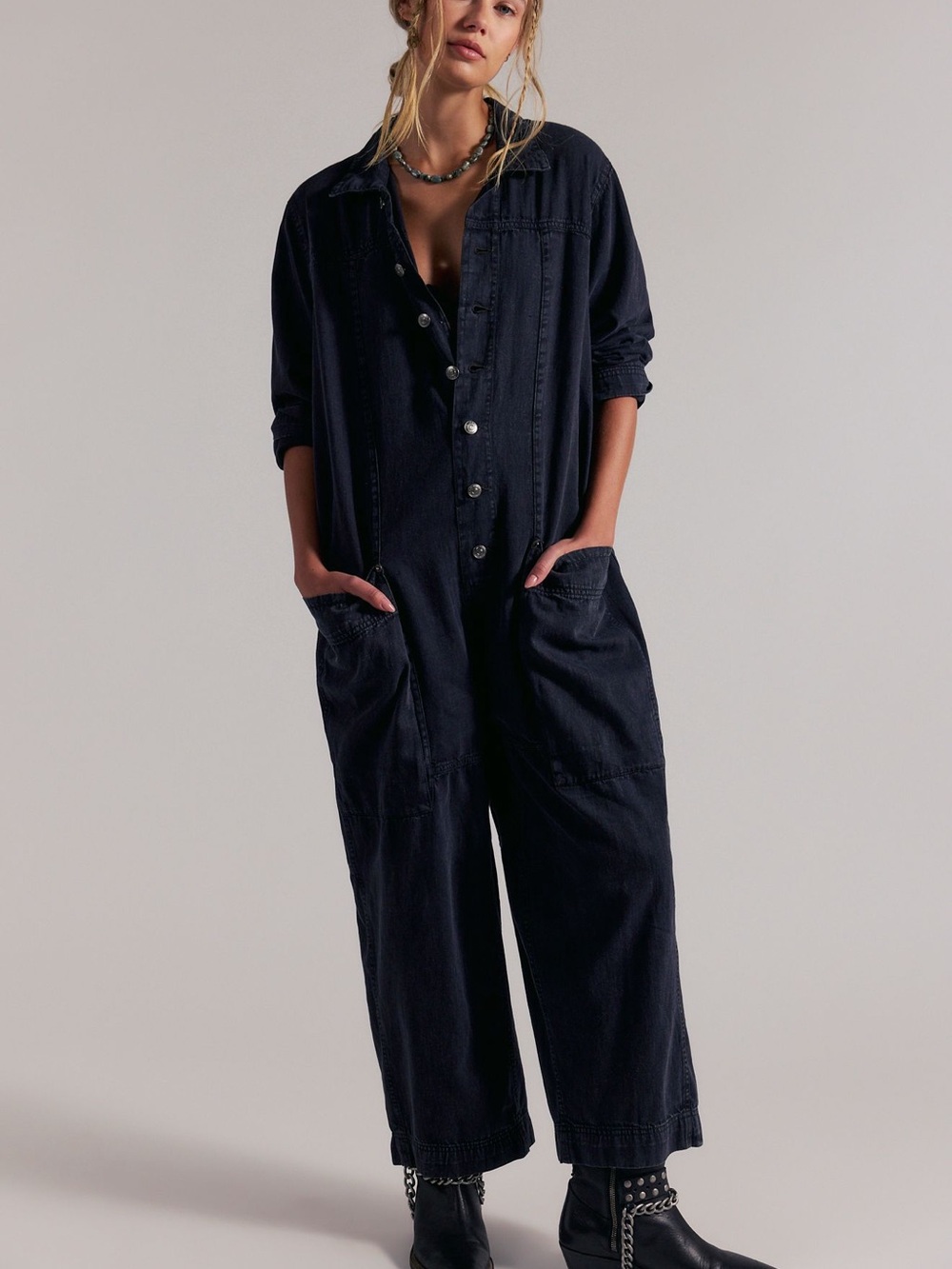 We The Free Margarita Jumpsuit in black NWT